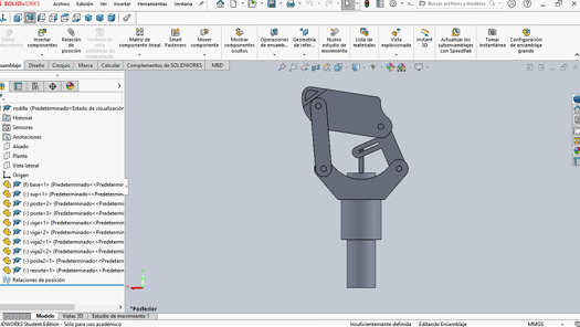 Modelo CAD de mecanismo de rodilla
